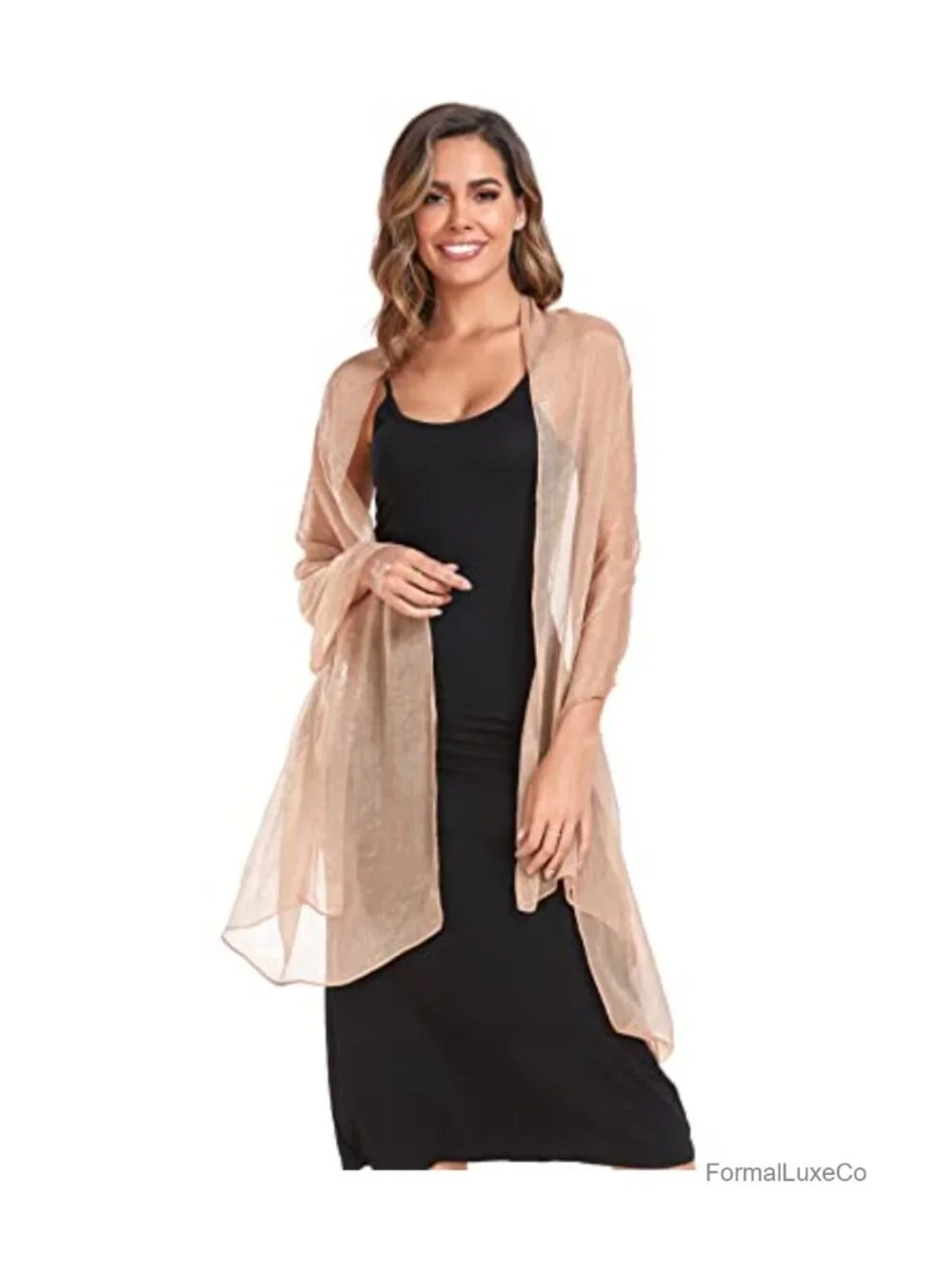 Silk Crepe Shawl Wrap Lightweight Sheer Scarf Evening Wedding Party